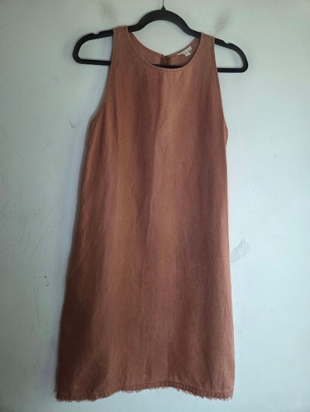 Garnett Hill Terracota Dark Pink Sleeveless 100% Linen A-Line Dress size 6